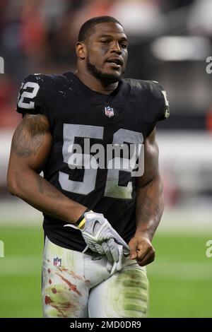 Kansas City Chiefs line backer Melvin Ingram III (24) before playing the  Las Vegas Raiders during an NFL Professional Football Game Sunday, Nov. 14,  2021, in Las Vegas. (AP Photo/John McCoy Stock