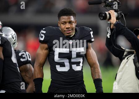 Kansas City Chiefs line backer Melvin Ingram III (24) before playing the  Las Vegas Raiders during an NFL Professional Football Game Sunday, Nov. 14,  2021, in Las Vegas. (AP Photo/John McCoy Stock