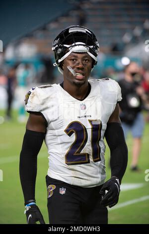 Baltimore Ravens cornerback Brandon Stephens (21) defends against the New  York Giants during an NFL football game Sunday, Oct. 16, 2022, in East  Rutherford, N.J. (AP Photo/Adam Hunger Stock Photo - Alamy