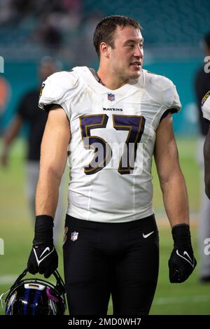 Baltimore Ravens linebacker Kristian Welch (57) during an NFL football game  against the New Orleans Saints, Monday, Nov. 7, 2022, in New Orleans. (AP  Photo/Tyler Kaufman Stock Photo - Alamy