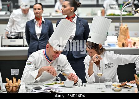 Davy Tissot Dominique Crenn during the Bocuse d Or Final ahead