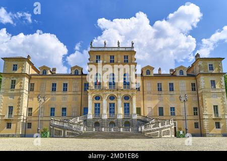 Turin, Italy - April 19, 2019: The main facade of the Queen's Villa, royal residence on the hill of the city Stock Photo