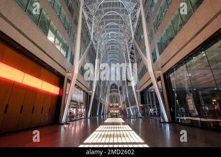 The Allen Lambert Galleria at night, Brookfield Place, Toronto, Ontario, Canada Stock Photo