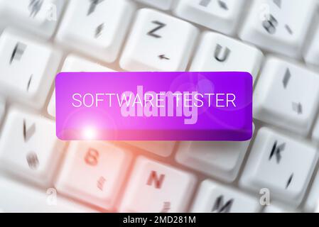 Sign displaying Software Tester, Business showcase implemented to protect software against malicious attack Stock Photo