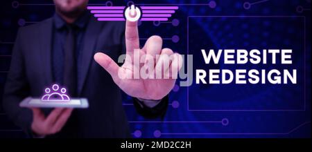 Conceptual display Website Redesign. Word for modernize improver or evamp your website's look and feel Stock Photo