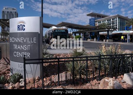 The Bonneville Transit Station Bus Depot, Las Vegas, Nevada, USA Stock Photo