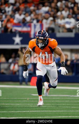 Denver Broncos safety Jamar Johnson (41) defends against the Dallas Cowboys  during an NFL Football game in Arlington, Texas, Sunday, Nov. 7, 2021. (AP  Photo/Michael Ainsworth Stock Photo - Alamy