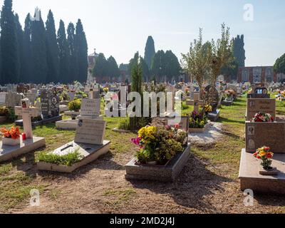 October 31, 2022 - Venice, Italy: Cemetery of Venice at daytime. Stock Photo