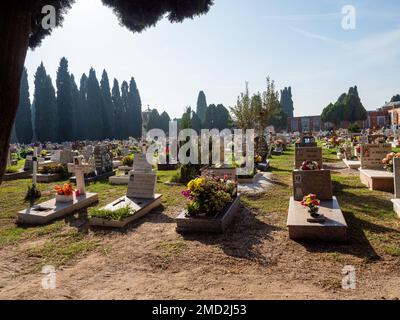 October 31, 2022 - Venice, Italy: Inside view of the cemetery of Venice at daytime. Stock Photo
