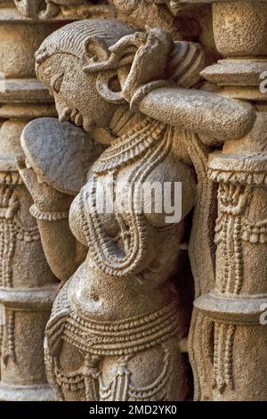 03 04 2019 Nayika Stone Carving At Rani Ki Vav Ranki Vav Step Well  Step Well Patan Gujarat India Asia Stock Photo