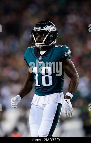Philadelphia Eagles wide receiver Jalen Reagor in action during an NFL  football game against the Los Angeles Chargers Sunday, Nov. 7, 2021, in  Philadelphia. (AP Photo/Matt Rourke Stock Photo - Alamy