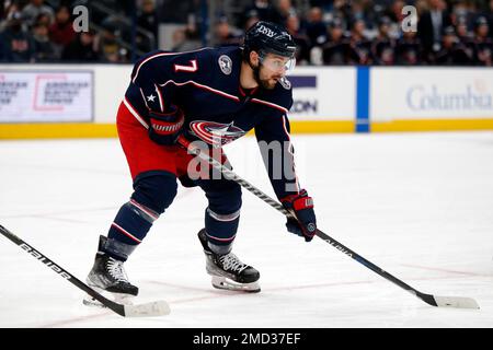 Columbus Blue Jackets Forward Sean Kuraly Is Seen During An NHL Hockey ...