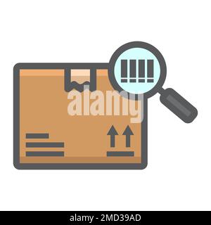 Tracking parcel filled outline icon, logistic and delivery, find barcode sign vector graphics, a colorful line pattern on a white background, eps 10. Stock Vector