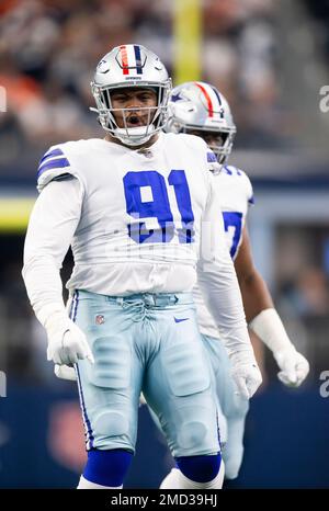 Dallas Cowboys defensive tackle Carlos Watkins (91) is seen during a wild  card NFL football game against the San Francisco 49ers, Sunday, Jan. 16,  2022, in Arlington, Texas. San Francisco won 23-17. (