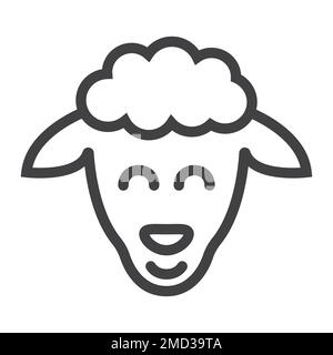 Sheep line icon, easter and holiday, lamb sign vector graphics, a linear pattern on a white background, eps 10. Stock Vector