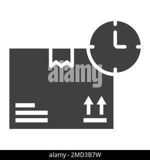 Delivery Time glyph icon, logistic and delivery, clock sign vector graphics, a solid pattern on a white background, eps 10. Stock Vector