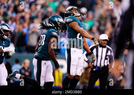 Philadelphia Eagles' Davion Taylor in action during practice at NFL  football training camp, Sunday, July 30, 2023, in Philadelphia. (AP  Photo/Chris Szagola Stock Photo - Alamy