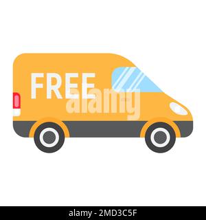 Delivery Van flat icon, logistic and delivery, vehicle sign vector graphics, a colorful solid pattern on a white background, eps 10. Stock Vector