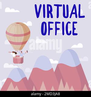 Text showing inspiration Virtual Office. Word for Mobile work-environment equipped with telecommunication links Stock Photo