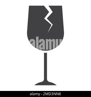 Fragile symbol glyph icon, logistic and delivery, care sign vector graphics, a solid pattern on a white background, eps 10. Stock Vector