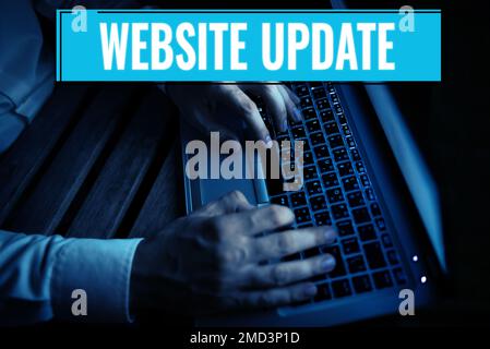 Text caption presenting Website Update. Word for keeping the webpage and content up to date and trendy Stock Photo