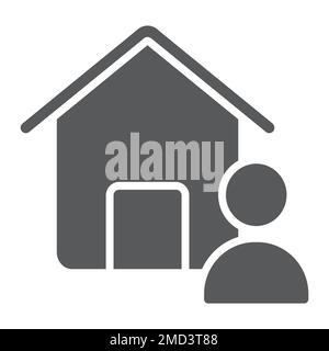 Real Estate Agent glyph icon, Real estate and home, person sign vector graphics, a solid pattern on a white background, eps 10. Stock Vector
