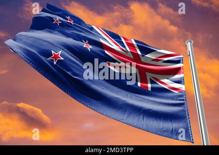 Flag of New Zealand was adopted in 1834 Stock Photo - Alamy