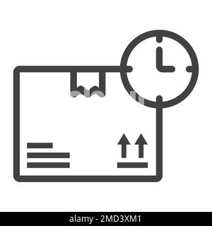 Delivery Time line icon, logistic and delivery, clock sign vector graphics, a linear pattern on a white background, eps 10. Stock Vector