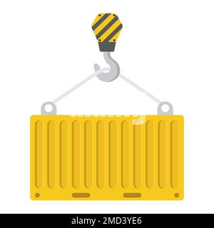Container flat icon, logistic and delivery, crane sign vector graphics, a colorful solid pattern on a white background, eps 10. Stock Vector
