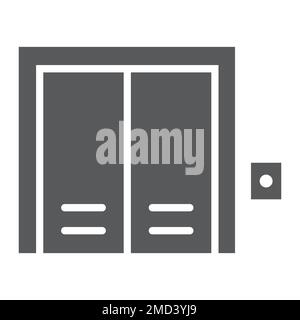 Elevator glyph icon, real estate and home, lift sign vector graphics, a solid pattern on a white background, eps 10. Stock Vector