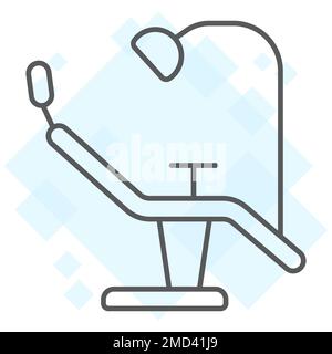 Dentist chair thin line icon, stomatology and dental, surgery sign vector graphics, a linear pattern on a white background, eps 10. Stock Vector