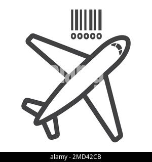 Air freight line icon, logistic and delivery, air cargo sign vector graphics, a linear pattern on a white background, eps 10. Stock Vector
