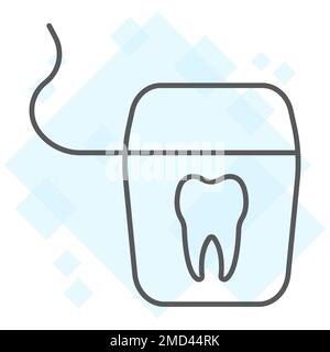 Dental floss thin line icon, stomatology and dental, clean sign vector graphics, a linear pattern on a white background, eps 10. Stock Vector