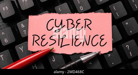 Text caption presenting Cyber Resilience. Word for measure of how well an enterprise can manage a cyberattack Stock Photo