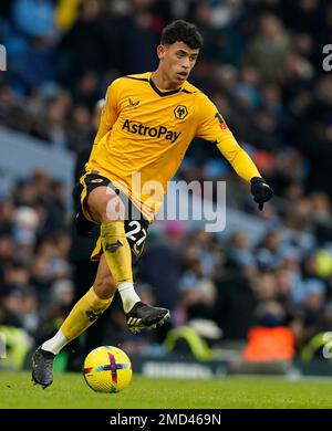 Manchester, UK. 22nd Jan, 2023. Nelson Semedo of Wolverhampton Wanderers during the Premier League match at the Etihad Stadium, Manchester. Picture credit should read: Andrew Yates/Sportimage Credit: Sportimage/Alamy Live News Stock Photo