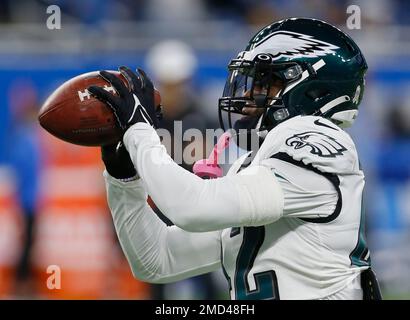 Philadelphia Eagles safety K'Von Wallace (42) warms up before the second  half of an NFL football game against the Dallas Cowboys, Sunday, Dec. 27,  2020, in Arlington, Texas. Dallas won 37-17. (AP