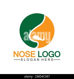 Nose logo design vector template, Organs logo design concept, Icon symbol Stock Vector