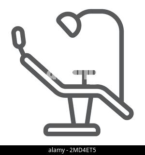 Dentist chair line icon, stomatology and dental, surgery sign vector graphics, a linear pattern on a white background, eps 10. Stock Vector