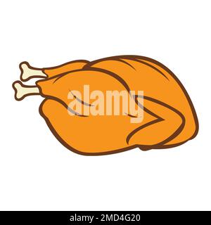 roast chicken icon logo vector design template Stock Photo - Alamy