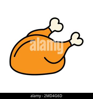 roast chicken icon logo vector design template Stock Photo - Alamy