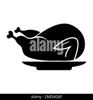 roast chicken icon logo vector design template Stock Photo - Alamy