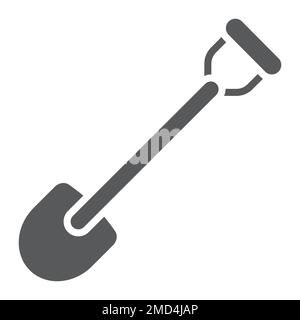 Shovel glyph icon, farming and agriculture, garden tool sign vector graphics, a solid pattern on a white background, eps 10 Stock Vector