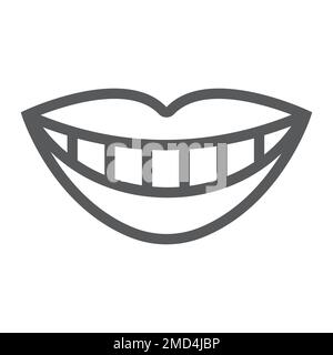 Beautiful smile with healthy teeth linear icon. Thin line illustration.  Contour symbol. Vector isolated outline drawing Stock Vector Image & Art -  Alamy