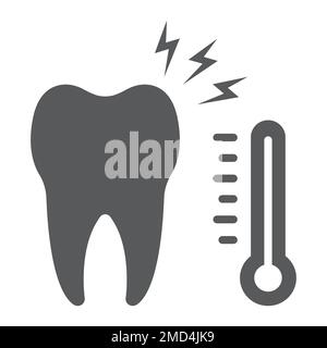 Sensetive tooth glyph icon, stomatology and dental, sick tooth sign vector graphics, a solid pattern on a white background, eps 10. Stock Vector