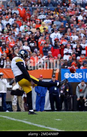 Pittsburgh Steelers punter Pressley Harvin III comes onto the field for  their NFL wild-card playoff football game against the Kansas City Chiefs,  Sunday, Jan. 16, 2022 in Kansas City, Mo. (AP Photos/Reed