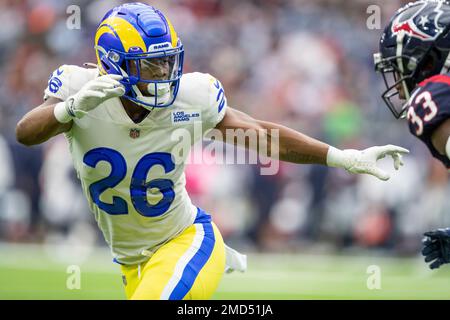 Terrell Burgess of the Los Angeles Rams lines up during an NFL