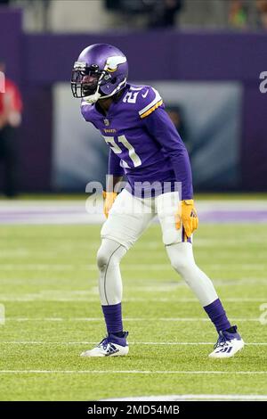 Minnesota Vikings safety Xavier Woods plays against the Dallas