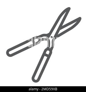 Garden shears line icon, farming and agriculture, garden scissors sign vector graphics, a linear pattern on a white background, eps 10. Stock Vector