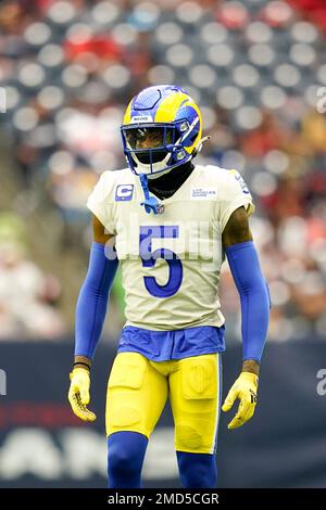 Los Angeles Rams defensive back Jalen Ramsey takes part in drills at the NFL  football team's practice facility Monday, Aug. 1, 2022, in Irvine, Calif.  (AP Photo/Jae C. Hong Stock Photo - Alamy