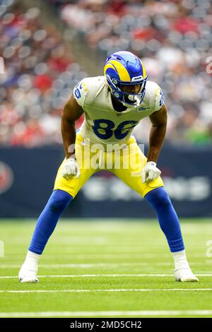 Los Angeles Rams tight end Kendall Blanton (86) lines up for the snap  during an NFL football game against the Houston Texans, Sunday, Oct. 31,  2021, in Houston. (AP Photo/Matt Patterson Stock Photo - Alamy